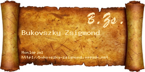 Bukovszky Zsigmond névjegykártya